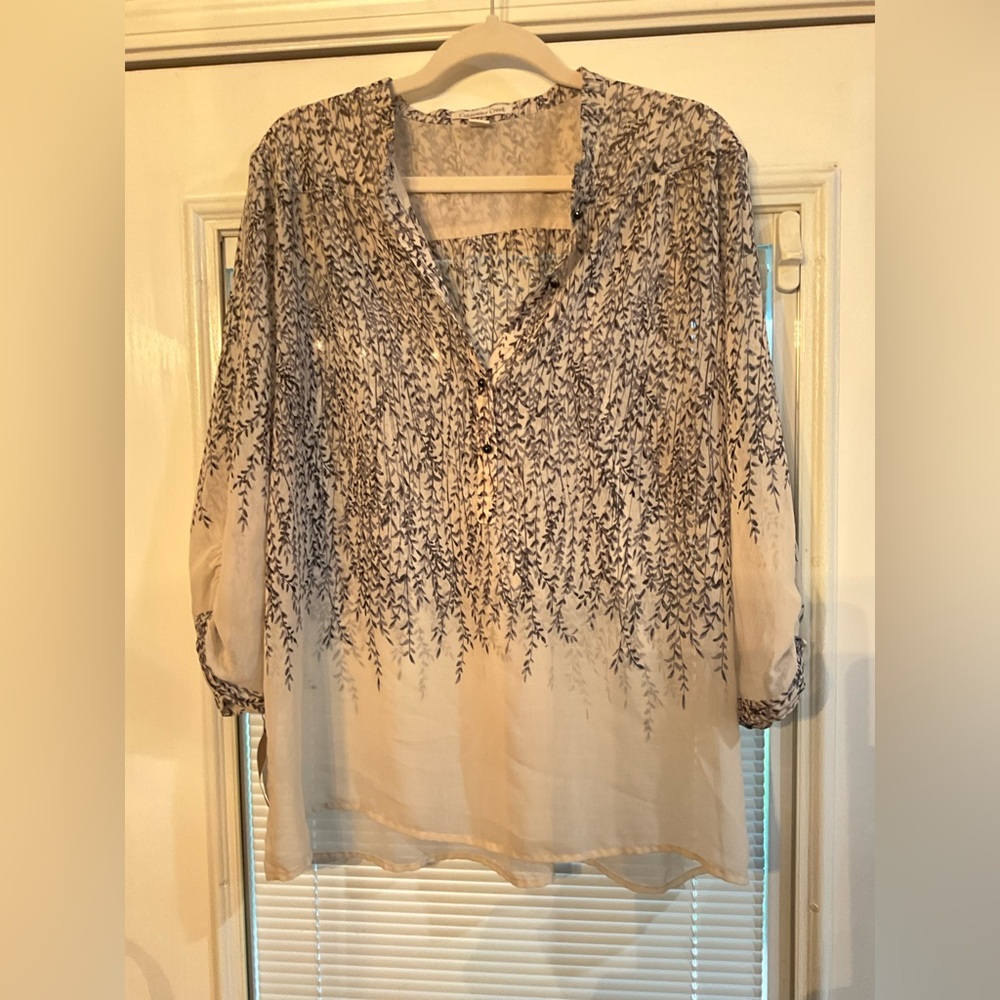 Coldwater Creek Cream and Black Blouse